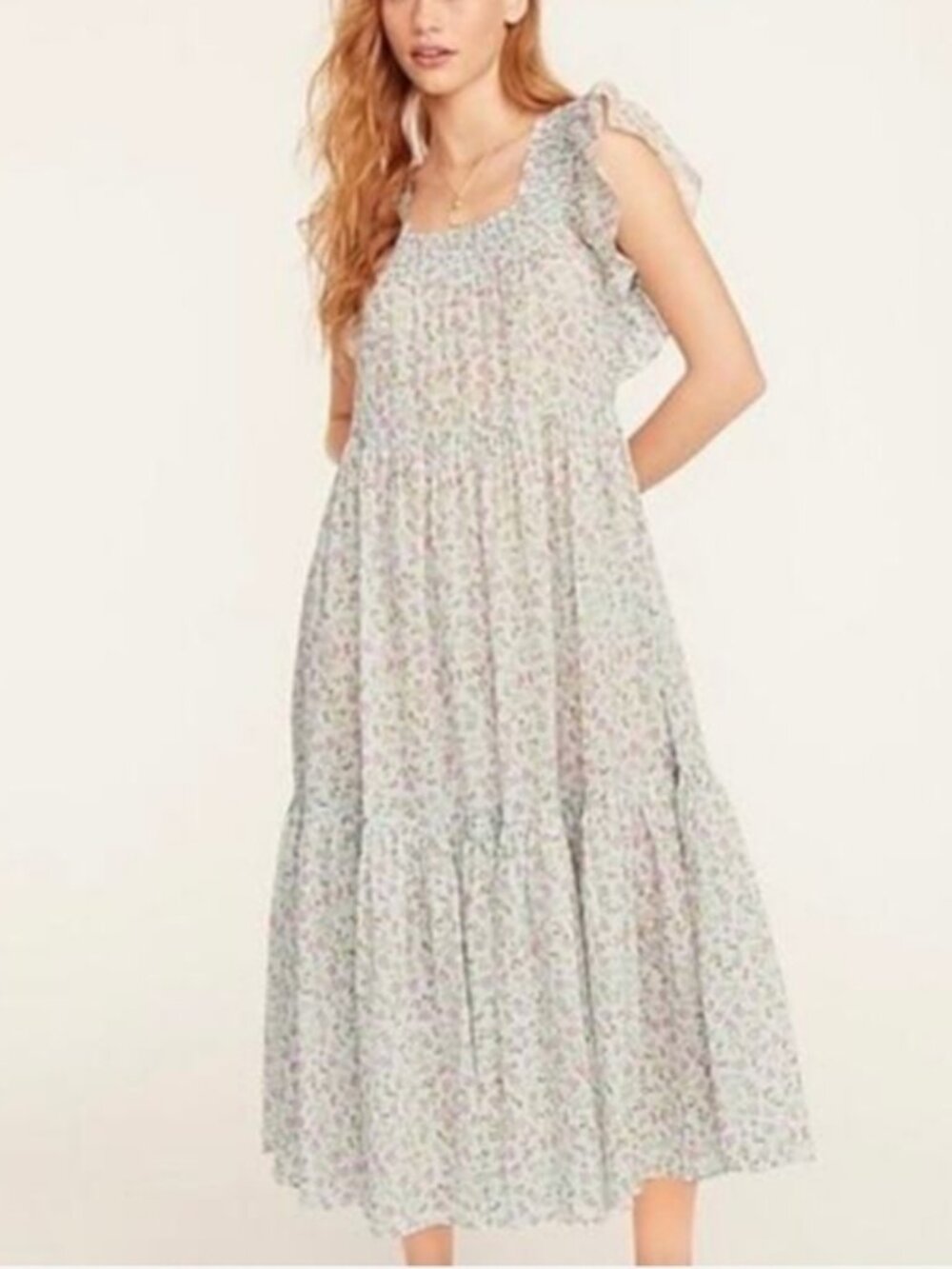 J.Crew Floral Smocked Maxi Dress Size XS